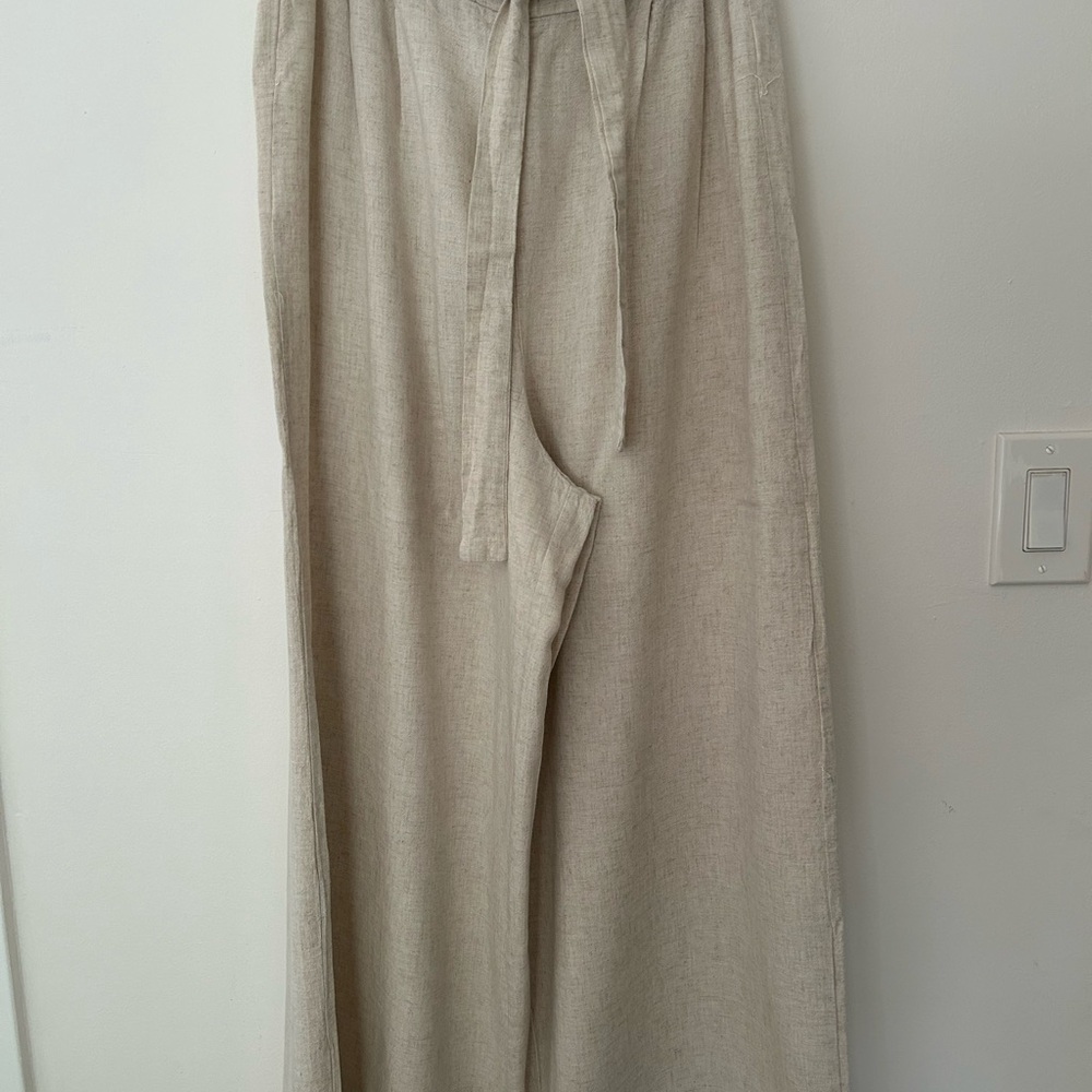 Wide Leg Linen Pants - Picture 4 of 10